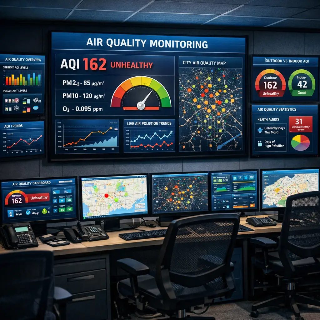 Centralized air quality monitoring dashboard