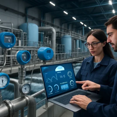 Advantages of Smart Water Management System with IoT sensors monitoring water quality, flow, pressure, and tank levels