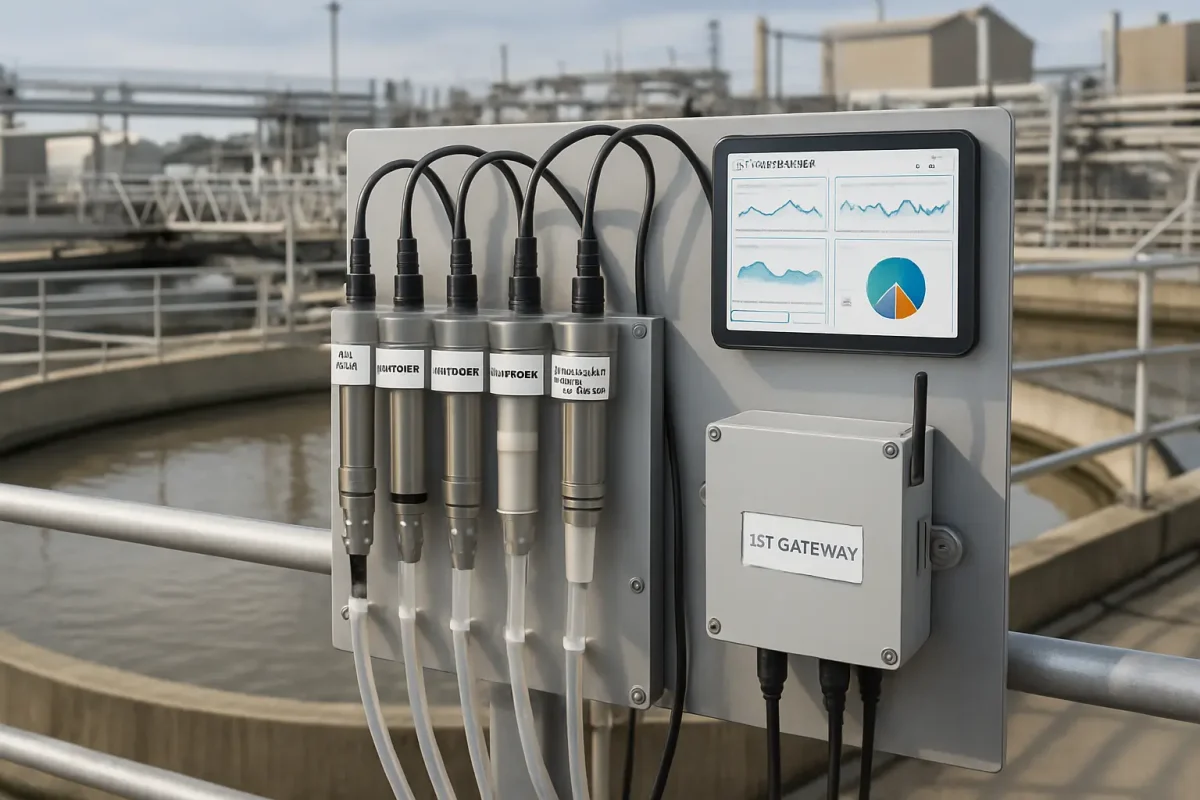 iot water quality monitoring system IoT Water Quality Monitoring System measuring pH, conductivity, turbidity, and chlorine in real time